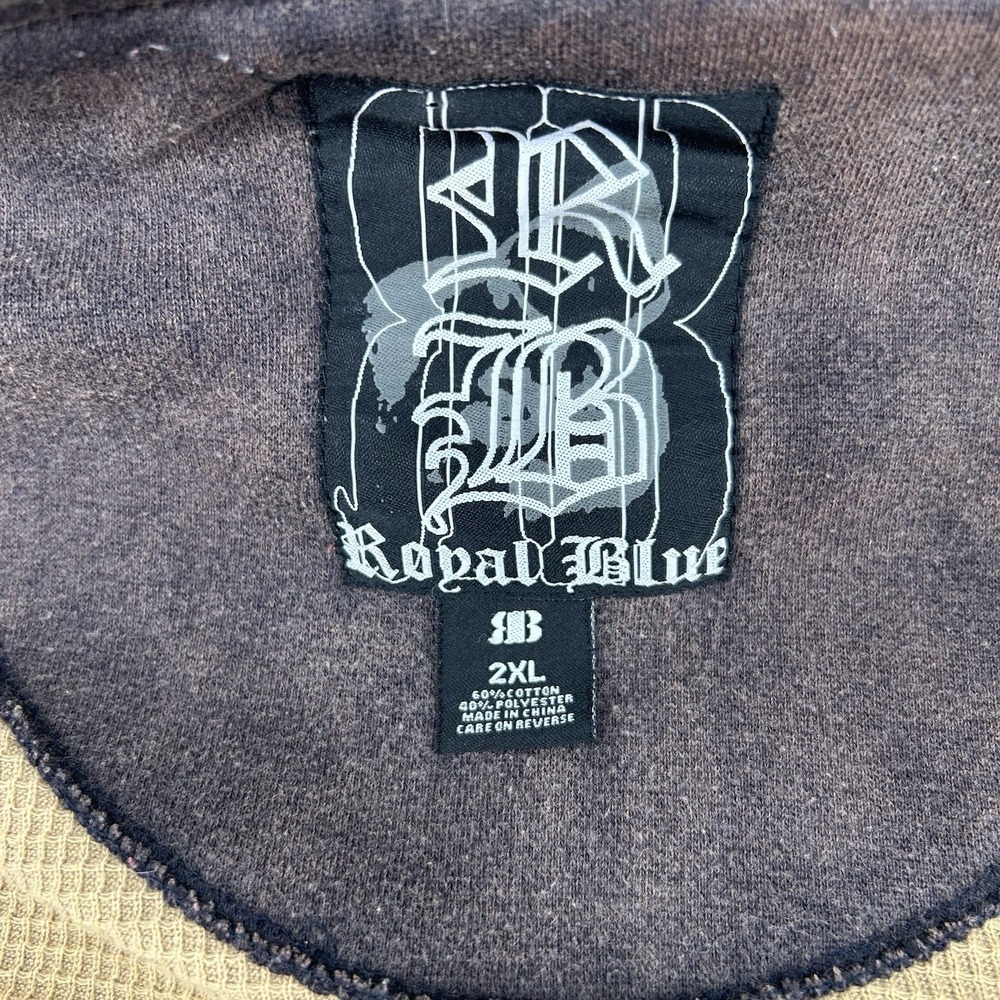 Royal‎ Blue Mens 2XL Brown Thermal Lined Full Zip Sweatshirt  Heavyweight Work - Picture 5 of 8
